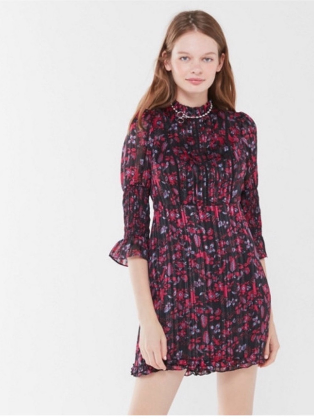 Urban Outfitters Floral high neck dress size XS